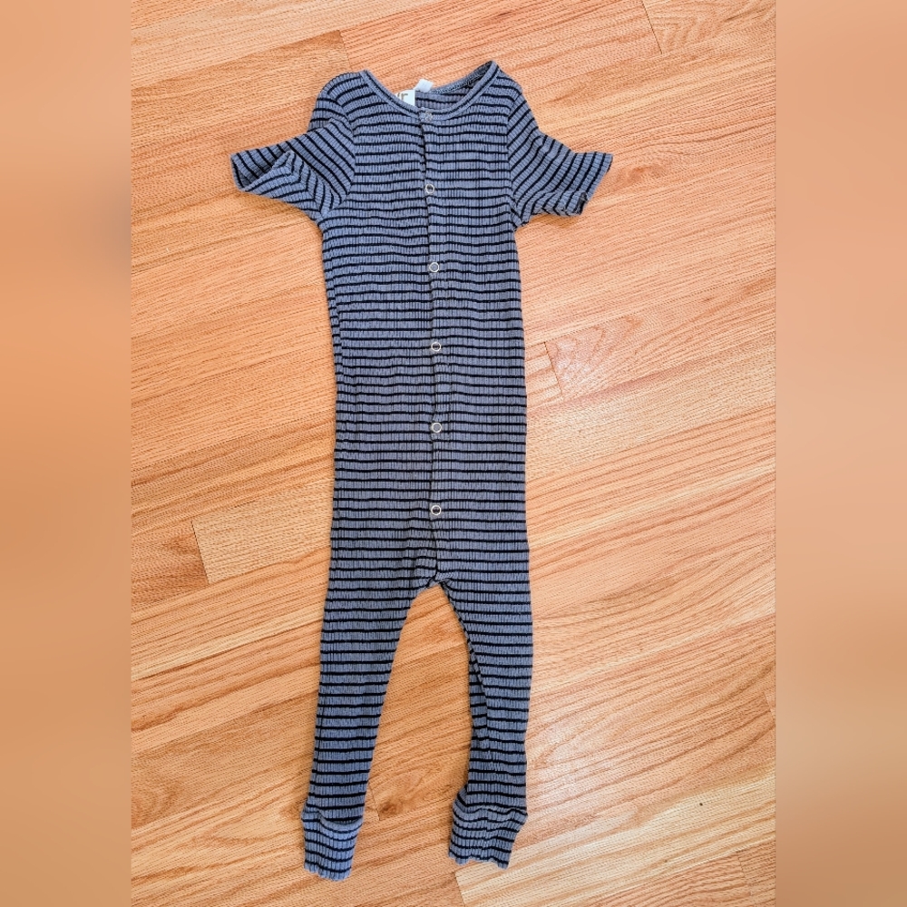 Rad Rev Short Sleeve Romper Blue Stripe 2T